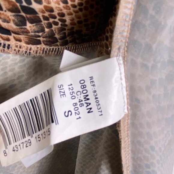 Mango Snakeskin Degaje Cowl Slip Dress Brown XS MINT - Picture 8 of 11